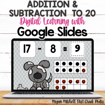 Preview of Addition & Subtraction to 20 Digital Google Slides Activities 