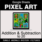 Addition & Subtraction to 20 - Google Sheets Pixel Art - J