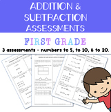 Addition & Subtraction to 5, 10, 20 Assessments