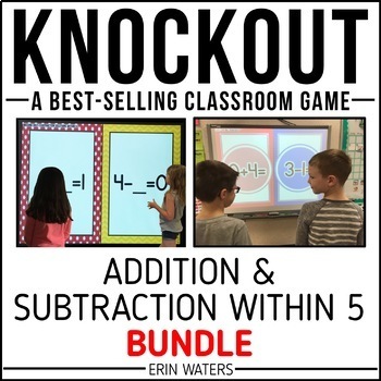 Preview of Addition & Subtraction to 5 Game - Math Facts to 5 - Knockout