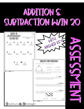 Preview of Addition & Subtraction w/in 20 Practice/Assessment