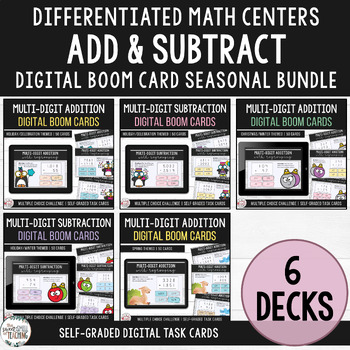 Preview of Addition & Subtraction with Regrouping Seasonal Bundle Double Triple Multi-Digit