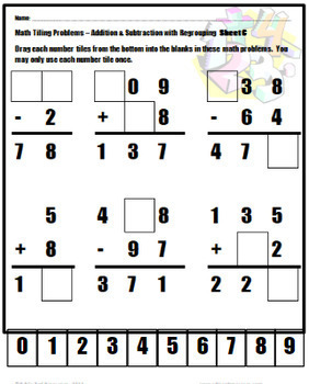 Addition & Subtraction with Regrouping Tiling Puzzle - Distance ...