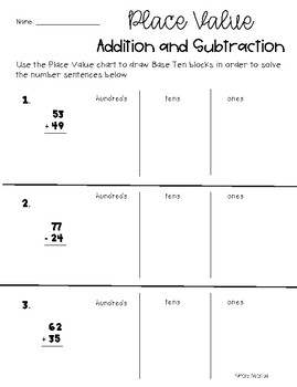 Place Value Chart Subtraction
