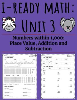 Preview of Addition/Subtraction within 1,000-Iready Math Unit 3-2nd Grade(18 worksheets)