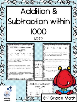Preview of Addition & Subtraction within 1000 Quiz with Rubric: Triple Digit Math