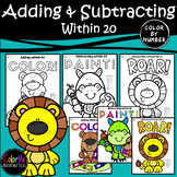 Addition & Subtraction within 20 Color by Number Worksheet