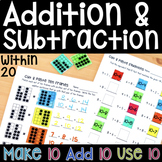 Addition & Subtraction Worksheets Make 10 to Add, Subtract