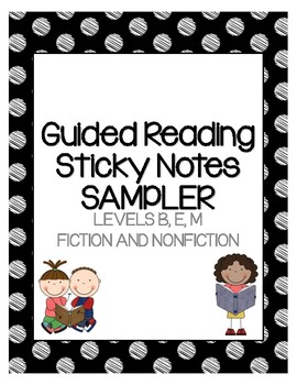 Preview of Guided Reading Sticky Notes Sampler