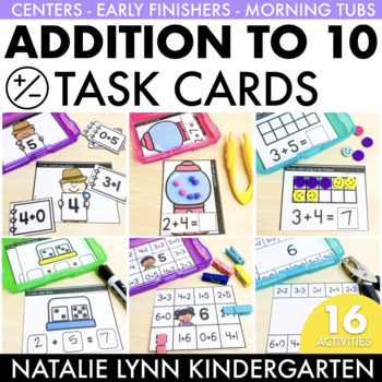 Preview of Addition Task Cards | Addition to 10 Centers