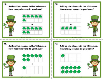 Addition Task Cards to 20 -- St. Patrick's Day Edition by Jollymum