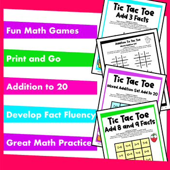 Addition Math Game: Tic-Tac-Toe to Ten - Math Pre-K and K-2