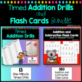 Addition Worksheets - Timed Drills and Flash Cards Bundle
