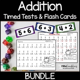 Addition Timed Tests & Flash Cards Bundle - Adding Within 