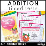 Addition Timed Tests | Math Fact Fluency Practice Workshee