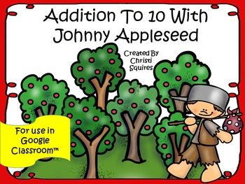 Preview of Addition To 10 With Johnny Appleseed (For Use In Google ClassroomTM)