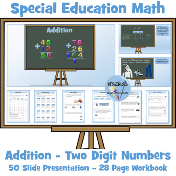 Preview of Addition (Two-Digits With and Without Exchange) - Special Education Math