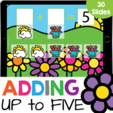 Addition Up to 5: Adding Spring Kindergarten Math Google Slides