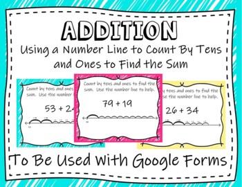 Preview of Addition- Using Number Lines to Find The Sum (Google Forms and Distant Learning)
