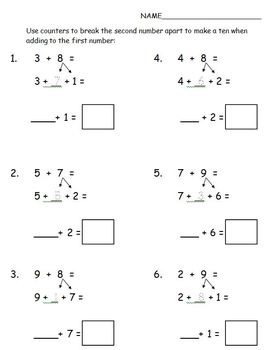 Preview of Addition Using Tens 1.OA.6
