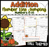 Fall Addition Jumping a Number Line Worksheets