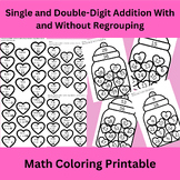 Addition Valentine Heart Coloring Bundle with Single & Dou
