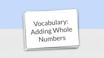 Preview of Addition Vocabulary