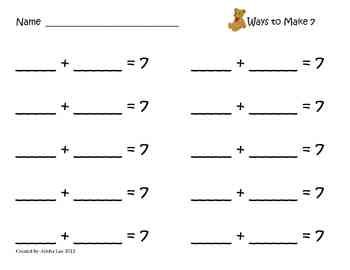 Preview of Addition-Ways to Make 5, 6, 7, 8 & 9 Using Bear Counters