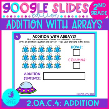 Preview of Addition With Arrays 2nd Grade Math Google Slides Distance Learning