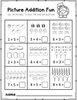 Addition With Pictures - Worksheets by The Blue Sky | TPT