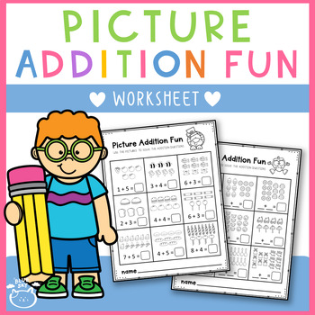 Preview of simple addition to 20 with pictures Kindergarten