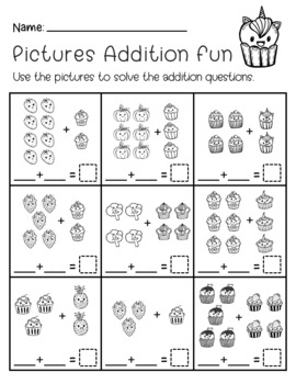 Addition With Pictures - Worksheets | Addition With Pictures by Nai Studio