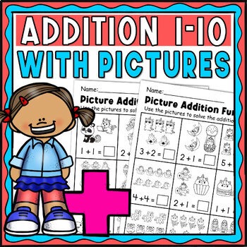 Preview of Addition With Pictures Worksheets - Addition to 10 with pictures - Set4