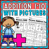 Addition With Pictures Worksheets - Addition to 10 with pi
