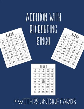 Addition With Regrouping Bingo by Second Grade With Sunshine | TpT