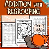 Addition With Regrouping up to 100, Two Digit Plus One Dig