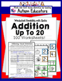 Addition With Sums Up To 20 For Visual Learners of Autism 