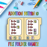 Addition Within 10 File Folder Games
