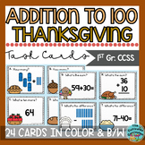 Addition Within 100 Task Cards Thanksgiving