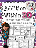 Addition Within 20 (20 No-Prep Printables for the Early Grades)