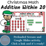 Addition Within 20 Digital Christmas Math Games Google Sli