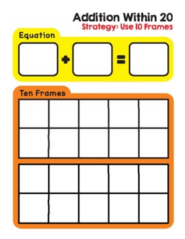 Preview of Addition Within 20 Using Ten-Frames