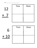 Addition Within 20 Worksheet (using place value mat).