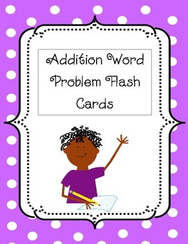 Preview of Addition Word Problem Flash Cards Sums through 10