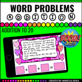 Addition Word Problems Boom Cards™ Distance Learning Math