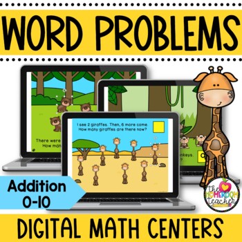 Preview of Addition Word Problems Digital Math Activities on Google Slides and PowerPoint