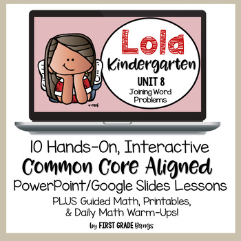 Preview of Addition Word Problems: Kinder Math Lessons, Guided Math, Worksheets & More