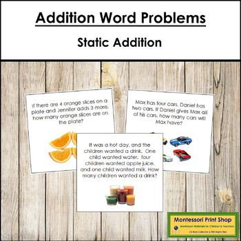 Preview of Addition Word Problems Set 1 - Static Addition Math Questions