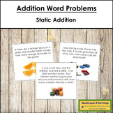 Addition Word Problems Set 1 - Static Addition Math Questions