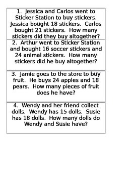 Preview of Addition Word Problems Task Cards